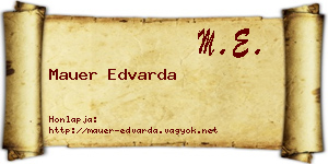 Mauer Edvarda névjegykártya